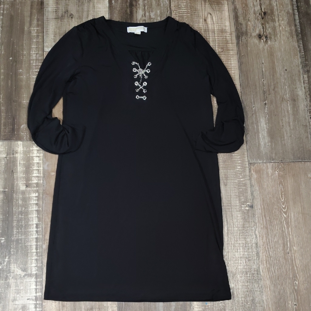 MICHAEL Michael Kors Black Dress with Lace-Up Front
